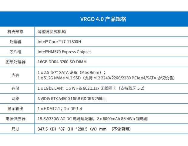 VR-GO4.0參數(shù)